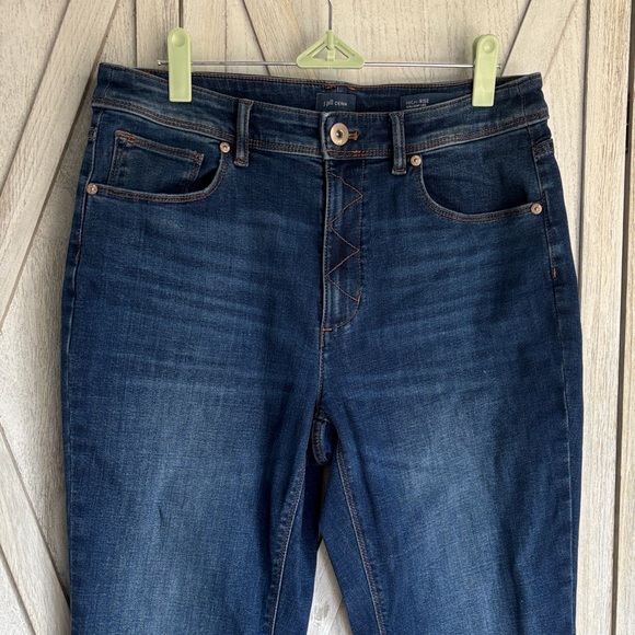 J. Jill High Rise Dark Blue Straight Leg Jeans Size 10R - Picture 2 of 11